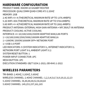 Mi 10 Gigabit Router kép 10000Mbps cổng mạng wifi Tri-Band 2GB RAM Repeater không dây lưới IPTV USB 3.0 Bộ định tuyến tốt nhất - Product Image 5