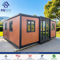 Maison conteneur préfabriquée extensible de 40 pieds ou 20 pieds aux normes australiennes, 1, 2, 3, 4 ou 5 chambres, salle de bain de luxe, maison modulaire, cabane