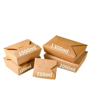 Kotak Makanan Kraft Sekali Pakai Grosir Bebas PFAS Tahan Minyak Anti Bocor Wadah Makanan Cepat Saji BBQ <span class=keywords><strong>Burger</strong></span> Kentang Goreng OEM Grosir - Product Image 1
