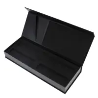 Оптовая продажа, черная Роскошная картонная подарочная коробка с логотипом на заказ, набор из парика, духов, рукава, магнитные милые упаковочные коробки