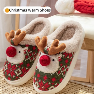 Chaussons d'hiver personnalisés pour femmes avec logo, chaussures d'intérieur chaudes pour l'été, sandales de Noël en stock - Product Image 4