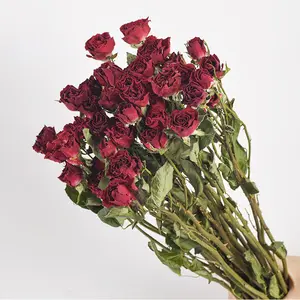 100% naturale A Grade Flower Dry Rose Flowers Bouquet Rose essiccate naturali per la decorazione domestica di nozze