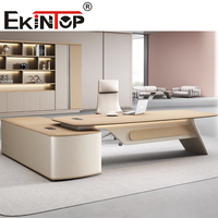 Ekintop Ensemble de bureau de direction de luxe de haute qualité et au design moderne Table de travail pour chef de direction