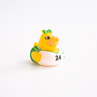 Logo personnalisé Mini Canard Flottant Jaune Jouets de Bain en Plastique PET Canard en Caoutchouc
