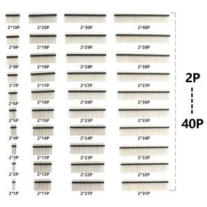 Pin de cabecera de paso de 1,27mm/2,0mm/2,54mm 1P-40P Pcb 1,27 2,0 2,54mm paso macho hembra conector IDC 2,54mm