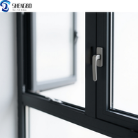 Fenêtre à battant inclinable et orientable de luxe 2026 au design moderne, résistante aux chocs, avec double vitrage trempé, en alliage d'aluminium noir, pour villa