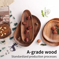 Assiettes à dîner en bois de bambou pour enfants, cuisine, gâteau, Dessert, Restaurant, Style japonais, 9 pièces
