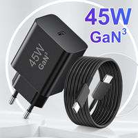 Chargeurs de téléphone à charge super rapide PD 3.0 Type C, vente en gros, chargeur PPS, prise EU, chargeur Gan 45w, adaptateur de chargeur mobile