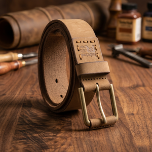 Customized Handmade Genuine Cow Hide Steel Skull Pin Buckle Printed Solid Pattern Sweet Lightweight Belt Men's Wedding Formal - Product Image 1