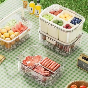 Factory New Portable Plastic Storage Container Handle Lids Household Fruit Vegetable Food Sealed Fresh <b>Bin</b> Storage Boxes <b>Bins</b> - Product Image 3
