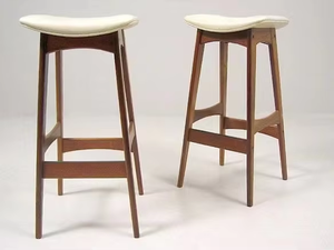 Taburete de <span class=keywords><strong>bar</strong></span> moderno de madera maciza de estilo de Oriente Medio, silla de <span class=keywords><strong>Bar</strong></span> minimalista para cafetería, taburete de mostrador de madera maciza, silla alta - Product Image 4