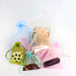 In Logo Tùy Chỉnh Đầy Màu Sắc <span class=keywords><strong>Organza</strong></span> Trang Sức Túi <span class=keywords><strong>Organza</strong></span> Vẽ Chuỗi Túi Trong Kho - Product Image 3