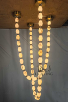 Lustre moderne en forme de collier de perles, luminaires de plafond réglables pour hôtel, escalier, villa, hall