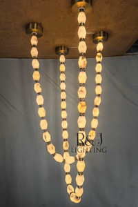 Lampadario a Collana di Perle, Lampada da Soffitto Moderna con Dimensioni Regolabili per Hotel, Scale, Villa, <span class=keywords><strong>Sala</strong></span> - Product Image 5