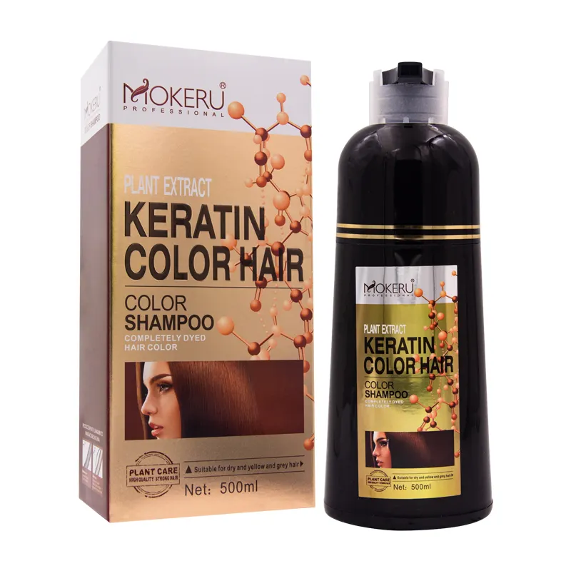 Mokeru Natural hair dye shampoo 15 kinds of colors long lasting hair color shampoo for woman