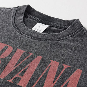 Maglietta con Logo personalizzato 100% cotone girocollo stampa grafica pesante lavata <span class=keywords><strong>Vintage</strong></span> taglie forti da uomo Oversize - Product Image 3