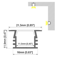 Plâtre 1612A dans le profil en aluminium mené de canal d'extrusion enfoncé pour le panneau de plâtre de cloison sèche