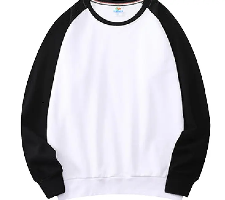 Men's Blank Customizable Pullover Sweatshirt Contrast Cotton Pullover Double Color Latest Men's Fashion Sweatshirt