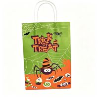 Sacs cadeaux en papier kraft pour Halloween en gros avec motifs d'araignées et de fantômes, sacs à bonbons portables personnalisables