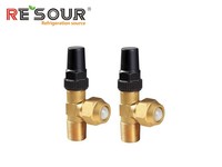 Accessoires RESOUR : Récepteur de liquide en laiton forgé, raccord 1/2 pouce ODF, filetage 1 pouce x 14, vanne de réfrigération horizontale Rotalock