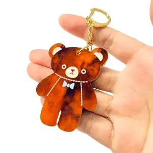 2022 Best-selling Eco-Friendly Cute rabbit and brown bear Acrylic Charm Anime Plastic Keychain Custom Acrylic KeyChain