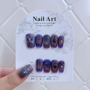 Venta al por mayor <span class=keywords><strong>de</strong></span> uñas postizas <span class=keywords><strong>de</strong></span> gel suave, largas, cuadradas, con punta francesa, <span class=keywords><strong>de</strong></span> cobertura completa, con pegamento, diseño predefinido para uso en el hogar o salón <span class=keywords><strong>de</strong></span> belleza. - Product Image 5