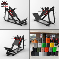 Machine à squats Hack avec plaque de repose-pieds et angles de dossier réglables pour l'entraînement de la force des quadriceps et des fessiers dans les salles de sport commerciales