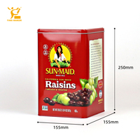 Benutzer definiertes Logo Weihnachten Shrik Tin Square Metall dose für die Lagerung von Lebensmitteln Tee Kerzen Snacks Brot Black Candy für Kuchen Cookie Verpackung