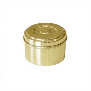 Durable Pure Brass Laddu Storage <b>Box</b> Gold Polished For Tabletop Kitchen Storage Organizer Sweet <b>Box</b> Brass <b>Mithai</b> <b>Box</b> - Product Image 1