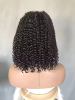 Perruque Lace Front Cheveux Indiens Vierge Remy Humains, Courte, Ondulée Effet Mouillé, Bob, Ondulation Naturelle, Lisse Crépu, Dentelle HD Transparente