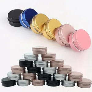 1/2oz Aluminum Twist Tin Can Empty Screw Top 15g Round Candle Spice Face Cream Cans Seal Lid Containers