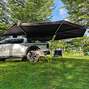 <span class=keywords><strong>Auvent</strong></span> latéral rétractable pour voiture, version étendue à 270 degrés, ouverture rapide, toit ouvrant, abri imperméable UV50+, support de toit - Product Image 1