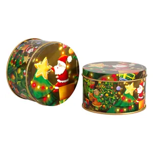 사용자 정의 라운드 금속 상자 룬드 금속 상자 차 주석 선물 포장 상자 크리스마스 깡통 초콜릿 사탕