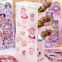 Autocollants en PET motif Fille de Dessin Animé Sauce Miel, Personnage Mignon et Féminin, Décoratifs DIY pour Agendas, Petits Autocollants