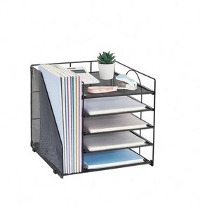 File Organizer 5 Tier Desk Organizer Paper Tray with File Holder <b>Pen</b> Holder Mesh Office Desk Accessories & Workspace Organizers - Product Image 2