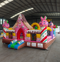 Zone de jeux gonflable commerciale, parc à thème amusant, parcours d'obstacles, Candyland, aire de jeux pour tout-petits, matériau PVC
