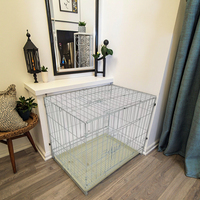 Cage pliable galvanisée blanche durable pour animaux de compagnie, parfaite pour le logement intérieur des petits animaux de compagnie et le nettoyage pratique