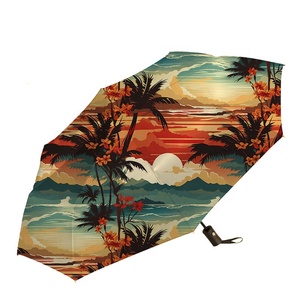 Wholesale <strong>Custom</strong> Vintage Aloha Boho Sea <strong>Print</strong> Practicability Folding <strong>Umbrella</strong> - Product Image 2