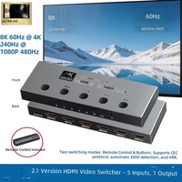 Télécommande à boutons chauds pour commutateur 5-en-1 8K60 Hardrock Metal, certifiée FCC CE ROHS, moule privé, Chine HEN