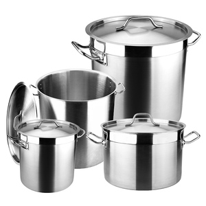 Bán Buôn Heavy-Duty Đôi Dưới Thép Không Gỉ Stockpot Chuyên Nghiệp Thương Mại Phục Vụ Nhà Hàng Lớn Sâu Nấu Ăn Nồi - Product Image 1