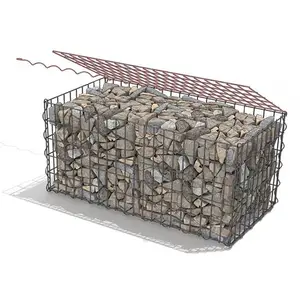 Cesta de Gabion soldada, caja de Gabion galvanizado, jaula de piedra reforzada