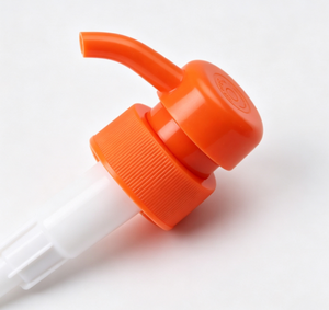 Dispensador de plástico naranja al por mayor con cierre giratorio 30/410 para botellas de loción, jabón de manos, gel de ducha y cosméticos. - Product Image 2