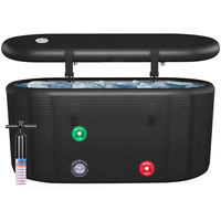 Baignoire à glace gonflable portable à isolation élevée, inclinée, pour intérieur/extérieur, petite mini baignoire de plongeon froid
