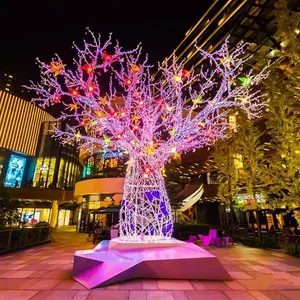 Motif dekorasyon ışıkları Led proje dev tatil dize dış mekan noel süslemeleri büyük ışık aydınlatma ağacı
