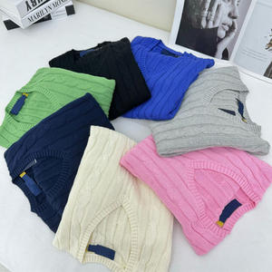 Maglione da <span class=keywords><strong>Donna</strong></span> Autunnale in Puro <span class=keywords><strong>Cotone</strong></span> con Scollo a V, Ricamato, a <span class=keywords><strong>Maglia</strong></span> Intrecciata, Ampio, a Maniche Lunghe, Stile Coreano, Semplice e Casual - Product Image 2