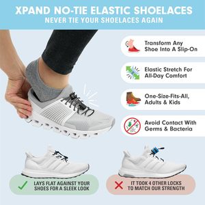 Xpand Bağcıksız Elastik Bot Bağcıkları. Ağır Hizmet Tipi Ayakkabı Bağcıkları Gerilim Kilitleyicileri. Ultra Dayanıklı Yürüyüş Triatletleri Crossfit Örgüsü - Product Image 5