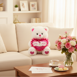 Oso Blanco de 20 Pulgadas para el Día de la Madre con Corazón y Sonido, 6 Piezas/Caja, Artículos para Fiestas - Product Image 3