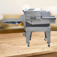 Machine à trancher la viande électrique industrielle en acier inoxydable, trancheuse à viande cuite