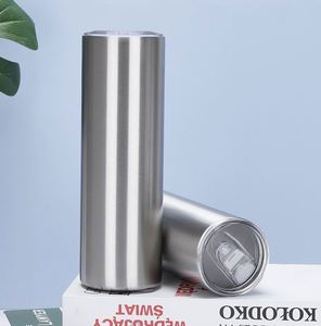 Wholesale White Sublimation Blanks 20oz 30oz Mug Stainless Steel <b>Double</b> <b>Wall</b> Skinny Straight Sublimation Tumbler - Product Image 3