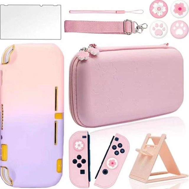 10 in 1 Console Protection Kit Bag Case Screen Protector Thumb Grips for Nintendo Switch/lite/oled Accessories Carrying Bag Case
